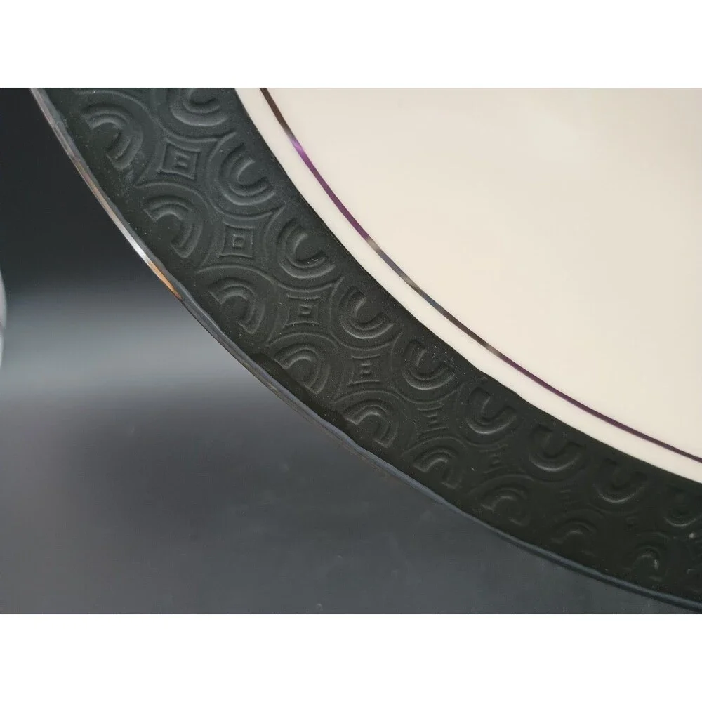 Franciscan Midnight Mist Embossed 13” Oval Serving Platter MCM Platinum Accent